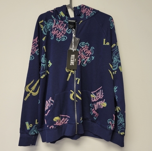 Torrid Disney Ursula Villain Antivday Hoodie Jacket Blue 1X - Picture 3 of 9